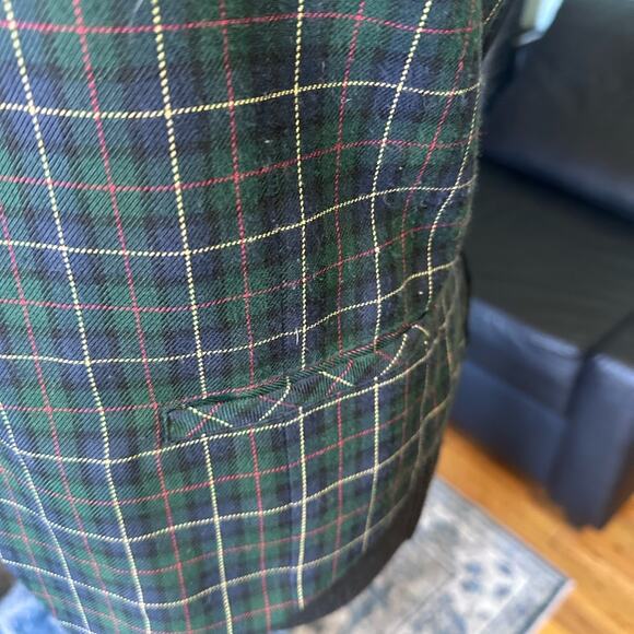 Vintage Karen Scott Green Black Flannel Vest – Cozy Plaid Layer - Picture 2 of 6